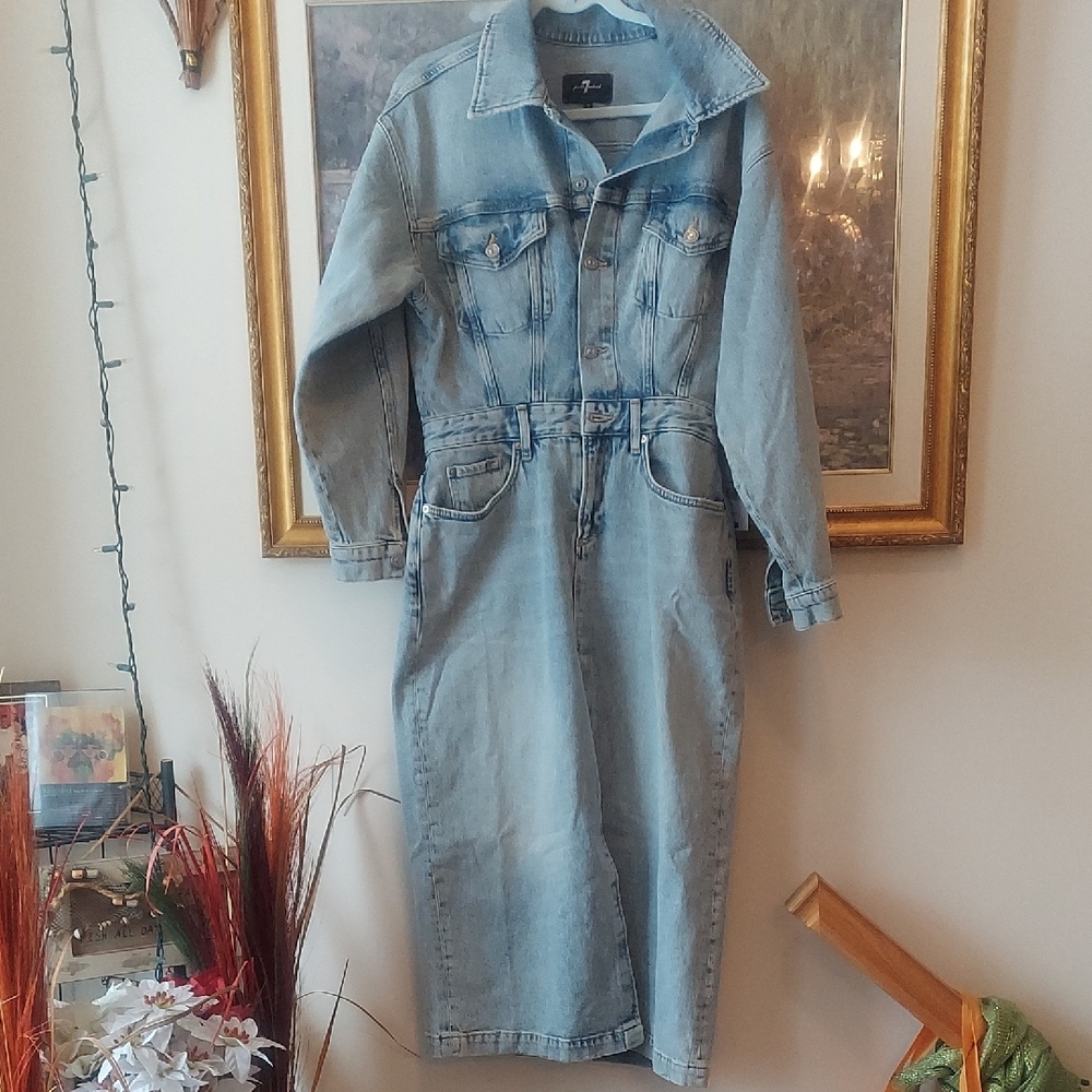 7 For All Mankind Light Blue Denim Dress